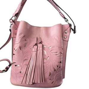 #63 Patricia Nash Pink Floral Cut-Out Satchel